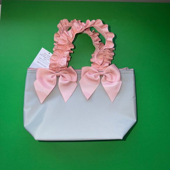 Insulated Lunch Drink Bag Tote Pink Ribbon Cottage Coquette Whimsy Japan Lolita - Picture 5 of 6
